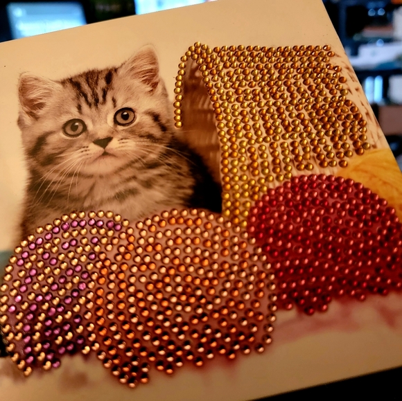 Kitty Playing in Yarn Basket Greeting Card - Picture 6 of 12